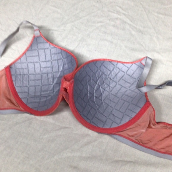 Victoria's Secret Coral Bra with Gray Straps perfect shape bra - Picture 6 of 8